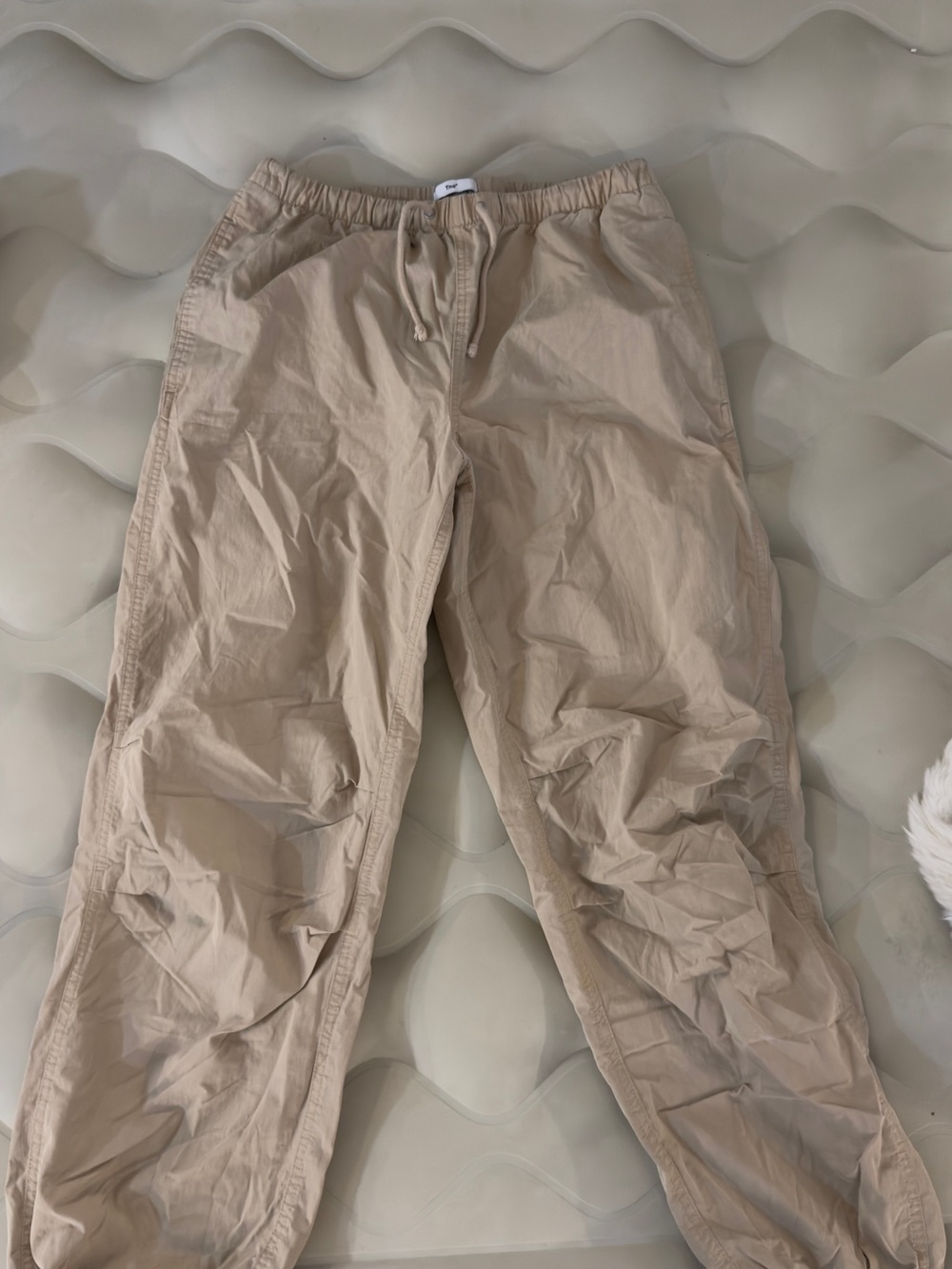 Aritzia Beige Drawstring Track Pants